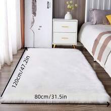 1pc Fluffy Area Rug, Multiple Colors Available, 120cm X 80cm, Non-Slip, Handwash & Machine Washable, Suitable For Autumn/Winter, Rectangular Carpet For Living Room, Bedroom, Bedside, Sofa, Wedding, Christmas, Fireplace, Dining Table, Outdoor Patio, Plush Soft Luxury Home Decor Kitchen Rug