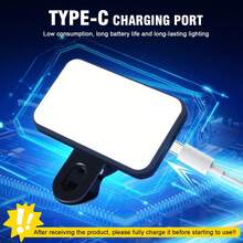 三模式LED自拍补光灯，便携式夹式化妆/直播/Zoom会议照明灯，可充电迷你补光灯，适用于手机和相机（内置150mAh电池），适合自拍、直播、摄影，便携式补光灯，手机补光灯 - B-粉紅色 - 查看 4