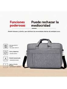 Maletín para portátil negro azul gris bandolera ajustable desmontable adecuado para viajes de negocios cómodo práctico amplio espacio manos libres ideal regalo festival unisex - Azul - Ver 3