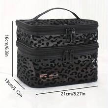 5 stili disponibili| Borsa per trucco a rete con stampa leopardata di grande capacità| Borsa porta cosmetici in nylon portatile e resistente| Organizza lo stoccaggio come preferisci.| Organizzatore ideale per il bagno e i viaggi
