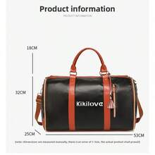 kikilove Borsa portabiti in pelle pieghevole, borsa capiente, borsa a tracolla da viaggio per abiti