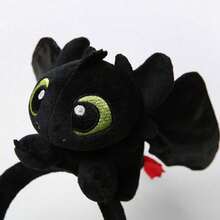 Universal Pictures Cute Cartoon Toothless Plush Headband, Official Authorized, Soft Animal Plush Headband, Funny Plush Headpiece Hair Accessories For Adults/Kids