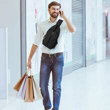 Sling-Bag Crossbody-Bag Women-Men Backpack-Daypack - Hiking Chest Travel With Water Bottle Pocket Adjustable Strap Multiple Layers Black