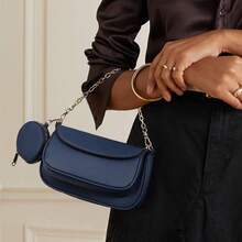 Multi Pochette Crossbody Bags For Women PU Leather Shoulder Handbag 3pcs Set-2025 - 深藍色 - 查看 2