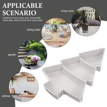 Tavă multicompartimentată în formă de brad de Crăciun pentru fructe uscate, gustări și dulciuri, potrivită pentru servirea mâncării, gustărilor, băuturilor, sushi, pizza, deserturilor, prăjiturilor și pâinii, tavă pentru micul dejun, tavă pentru cafea, tavă pentru ceai, platou pentru delicatese, ustensile de bucătărie de uz casnic, platou de servire reutilizabil cu atmosferă festivă, Crăciun 1 buc.