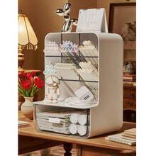 1 pieza Organizador de escritorio con cajón para accesorios de escritorio, organizador fijo, organizador marcado para suministros de arte de escritorio