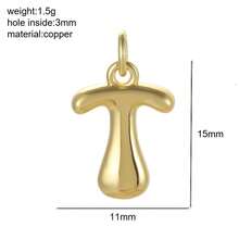 1 pieza Colgante con inicial de cobre, colgante de letra de globo DIY para hacer joyas, accesorio de colgante de letra elegante, adecuado para combinar a diario, gran regalo para el Día de Acción de Gracias, Navidad