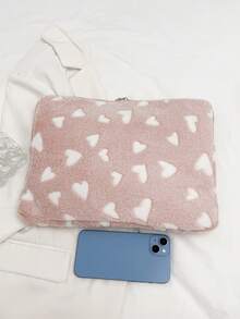 1pc Heart-Shaped Laptop Sleeve Bag, Fits 10/11" IPad, 13/14", 15/15.6" Laptop - Pink - View 5