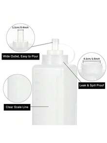 1 pieza Botella exprimible para salsa con diseño a prueba de fugas y marcas claras, botellas para condimentos con tapas, adecuadas para barbacoa, ensalada y hornear - 0.6L/0.8L/1L (20OZ/27OZ/33OZ) - Blanco transparente - Ver 5