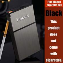1PC Multi-Functional Cigarette Box - Durable And Portable Cigarette Box That Can Hold 20 Cigarettes - Two-In-One Multi-Functional Cigarette Box Suitable For Both Men And Women - 黑色 - 查看 11