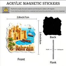 1 件沙特阿拉伯国庆亚克力冰箱贴，磁性，适用于冰箱、汽车、笔记本电脑、头盔等，采用标志性天际线设计，室内装饰，适合作为新年和节日礼物 - 多色B - 查看 15