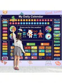 Mój codzienny kalendarz Zestaw tablic do nauki historii Tablica filcowa 3,3 stopy dla małych dzieci Prezenty dla dzieci Kalendarz przedszkolny do klasy Czas w kręgu Centrum nauki Dni tygodnia dla małych dzieci Kalendarz edukacyjny