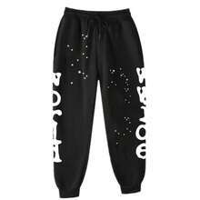 Fashion Street Hooded Set - Playful Star And Letter Print, Loose Casual Design, Preferred Two - Piece For Daily Sports And Streetwear  Spring/Fall    Regular Fit    Drawstring  Pocket - Bộ đồ đen trắng - Xem 3