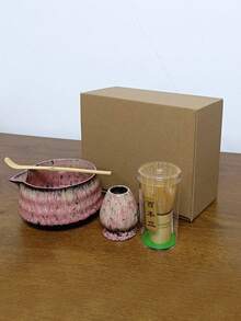 1 pieza/4 piezas Tazón de Matcha Raku, Accesorios de Juego de Té Cerámico, Batidor de Matcha, Cepillo de Té, Revolvedor de Té Japonés, Juego de Té para el Hogar, Diseño de Bambú, Estilo Minimalista, Construcción Durable, Bambú Natural, Accesorios de Té, Utensilios de Bambú, Regalo Perfecto para Amantes del Té, Regalo Ideal para Ceremonia, Decoración Tradicional, Ceremonia de Matcha