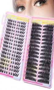 Manga Lash Clusters, 448pcs Russian Lash Clusters Fluffy Bunny Mixed Eyelash Cluster, Natural Look Individual Lashes For DIY At Home Women - trắng - Xem 1