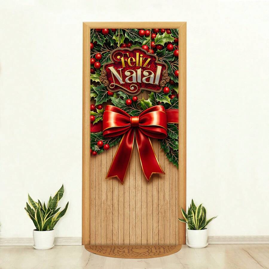 Decorative Christmas Door Cover In Sublimated Fabric 0.85x2.10 - CP-456 - View 1
