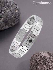 Camhanno 1PC Simple, Stylish And Unique Stainless Steel North Star Bracelet, Suitable For Women's Daily Or Special Occasions, Leisure, Weddings, Stackable Jewelry, Daily Gatherings, Christmas, Christmas Gifts