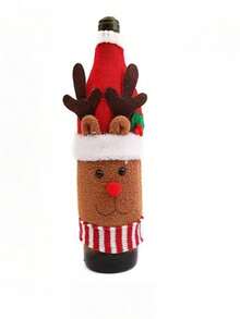 1pc capa de garrafa de papai noel e boneco de neve, decoração de restaurante de férias