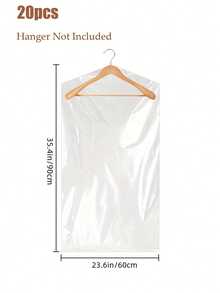50 pezzi buste in plastica trasparente per lavaggio a secco, buste antipolvere per appendere gli abiti, adatte per uso domestico e negozio (60*90cm, 60*100cm, 60*120cm) (appendini non inclusi), organizer per scuola, insegnanti e studenti, organizer per armadi e cassetti, per camere da letto e armadi, per appendere vestiti, abiti, camicie e cappotti - Trasparente - Visualizzare 16