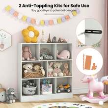 Lifezeal 8-Cube Bookcase 41" Wooden Toy Storage Organizer For Kids Bookshelf - White - View 6