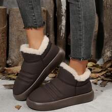 Women's Suede Shearling, Warm Snow Boots, Memory Foam Room Slippers - Nâu cà phê 1 - Xem 6