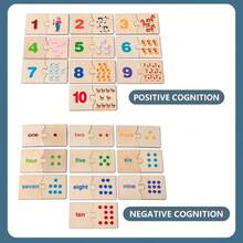 1套蒙特梭利早教木制数字匹配和计数拼图游戏，适合3-6岁儿童，英文数字和动物形象学习板套装，数字配对，儿童数字分解，算术小学生益智玩具，幼儿园加减法