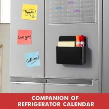 Caixa magnética para canetas de quadro branco, 1 peça, suporte para giz de escrita, compartimento ajustável, caixa magnética para canetas, adequada para armazenamento em geladeiras, suportes para controle remoto, escritórios, residências, cozinhas, escolas e armários de armazenamento de geladeira