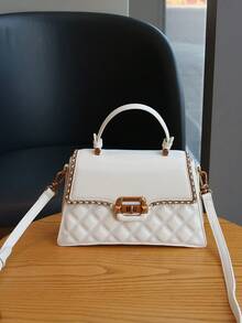 Geantă de mână de lux pentru femei, la modă și elegantă, 2025, nouă, cu design hardware rafinat, geantă cu lanț matlasat de înaltă calitate, geantă de umăr și crossbody versatilă, de mare capacitate, pentru serviciu