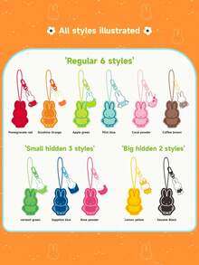 MIFFY 米菲迷你毛绒亚克力钥匙扣盲袋 2 件装 - 随机可爱兔子饰物，适用于背包、娃娃包 | 3.35 英寸官方授权