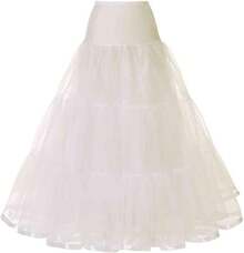 Plus Size Ankle Length Petticoat Crinoline Underskirt For Weddings - 白色 - 查看 4