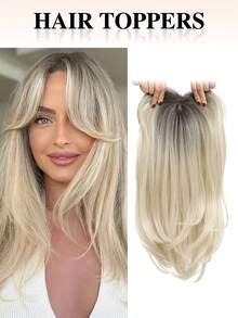 18 Inch Layered Synthetic Hair Topper For Women With Thinning Hair - Multicolor - View 18