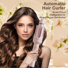 2-In-1 Auto Curler & Straightener - With Negative Ion Generator, Smart Timer, And Auto Shut-Off, -Free Curling And Straightening At Any Temperature