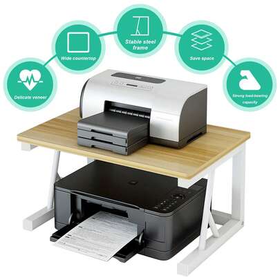 Desktop-Druckerständer – Kleines Drucker-Aufbewahrungsregal für Home Office und Schule, platzsparendes Design zum Organisieren von Druckern und kleinen Büromaterialien