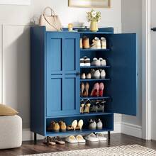 Shoe Cabinet, 6-Tier  Shoe Storage Cabinet With Adjustable Shelves , 45'' Tall Shoes Rack Organizer Cabinet For Entryway, Front Door