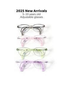 1pc 5-10 Years Old Kids' Fashion Oval Non-Prescription Glasses, TR90 Material Anti-Slip Anti-Fall Adjustable Temples, Blocking Blue Light, Suitable For Boys And Girls, Daily Wear - Curved Hook D - View 8