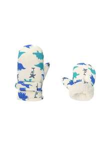 Nuovi guanti da sci per bambini - Tessuto impermeabile e ad asciugatura rapida, imbottitura termica per autunno e inverno, guanti spessi adatti per bambini da 2 a 4 anni, con stampa a cartoni animati