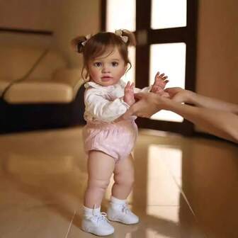 NPK 26inches Pippa Already Painted Finished Doll Reborn Toddler Huge Baby Size Popular Lifelike Soft Touch 3D Skin Art Doll Girl