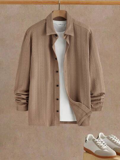 Autumn/Winter New Arrival Mature Casual Floral Textured Long Sleeve Casual Shirt