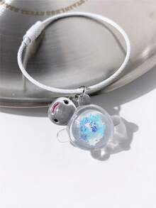 1pc Cartoon 3D Whale & Colorful Sequin Turtle Zinc Alloy Keychain, Couple Accessory, Ocean Theme Souvenir, Daily Decoration