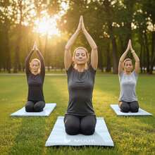 MUUK FITNESS Tapete de Yoga Foamy Antideslizante 150 x 59 cm | Esterilla Ligera de 8 mm con Correa de Transporte| Almohadilla para Rodillas y Codos | Material EVA Resistente, Ligero y Cómodo | Ideal para Ejercicio en Casa, Gimnasio, Parque, Viajes, Meditación y Estiramientos - Azul Pastel - Ver 12