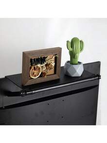 1 pièce Étagère pour le dessus de l'écran TV, support organisateur de moniteur, support réglable pour routeur TV et boîtier décodeur, étagère de rangement, étagère pour moniteur d'ordinateur, organisateur d'articles de petite taille, pratique, sans perçage, installation facile, rangement de bureau, gain d'espace, pour la maison, le bureau, la diffusion en direct, amélioration de la qualité de vie.