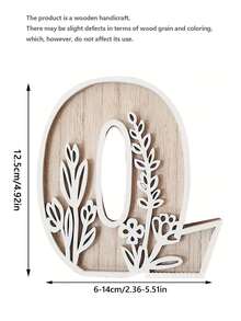 1 Pc Floral Wooden Letters Decor , Wood Alphabet With White Flower Patterns, 26 Letter Custom Name Decoration, Home Decor For Living Room, Bedroom, Entryway, Nursery, Wedding, Party Decoration