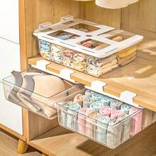 15格透明内衣收纳盒内裤袜子收纳盒抽屉式家居服装衣柜分层收纳盒带分隔板15格/无隔层（可选） - 彩色 - 查看 10