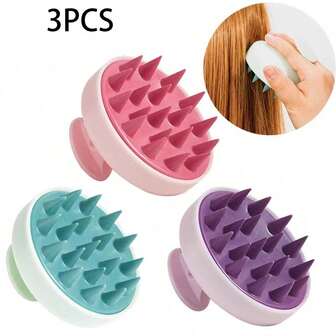 1pc Head Massager Hairbrush For Scalp Care, Super Soft Silicone Scalp Massager, Designed For Deep Cleaning, Dandruff Removal And Hair Growth, Suitable For Men And Women, Macaron Color, Dry And Wet Use, Suitable For Home, Dorm, Travel, Salon, Pet Grooming,Hair Accessories ,Comb Hair ,Hair Styling Tools