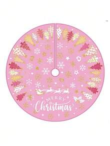 1 Stück Weihnachtsbaum Rock Kurzer Plüsch Weihnachtsbaum Matte Fröhliche Weihnachten Baumkragen für Winterurlaub Zuhause Weihnachtsbaum Dekorationen Zubehör (Rosa) - Verschiedenfarbig - Übersicht 3