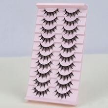 10 Pairs Cartoon Style Natural Lightweight False Eyelashes - Soft Faux Mink Cat Eye Shape, Create Daily Natural Makeup Look - Reusable, Comfortable, Beginner-Friendly False Eyelashes - Black - View 3