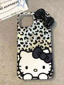 Sanrio Feather Chiffon Tin Foil Texture Crystal Bow KT Cat Phone Case - Cute Bow Kitty Design, Compatible With IPhone 17/17 Air/17 Pro/17 Pro Max, 16/16 Plus/16 Pro/16 Pro Max, 15/15 Plus/15 Pro/15 Pro Max, 14/14 Plus/14 Pro/14 Pro Max, 13/13 Pro/13 Pro Max, 12/12 Pro/12 Pro Max, 11/11 Pro Max, Dust-Proof, Highly Attractively, Popular Anti-Drop