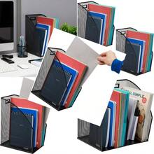 Mind Reader Vertical File Storage Desktop Organizer Workspace Office Metal Mesh 6.25L x 10W x 12.5H Set of 2 Black - Negro - Ver 1