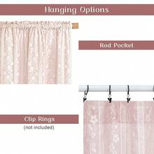 Cenefas de lino ASPMIZ para ventanas de estilo granja, cortinas de cocina de doble capa con lino y encaje, cortinas de cenefa rústicas para ventanas pequeñas, cocina, baño, cafetería, 52 X 18 pulgadas con bolsillo para barra, rosa - Rosa 52 de ancho x 18 de largo, paquete de 1 - Ver 7