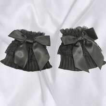 1 Pair Nail Art Photo Shoot Cuffs, Nail Art Lace Wrist Sleeves, Elastic Wrist Cuffs For Sleeves Lace Cuff Shooting Background Props, Lolita Lace Gloves Women's Floral Lace Short Wrist Cuff For Wedding Masquerade, Sweater Cuffs